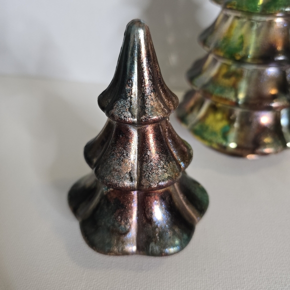 4 HANDCRAFTED Upcycled Green Brown Holiday Trees HANDPAINTED Tabletop Art Decor - Picture 12 of 15